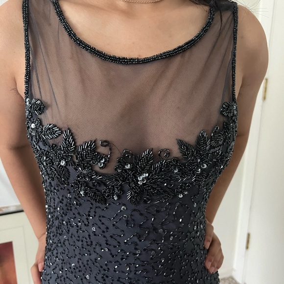 STENAY Beaded full length evening gown . Size 4. Color navy blue / black . - Picture 1 of 9